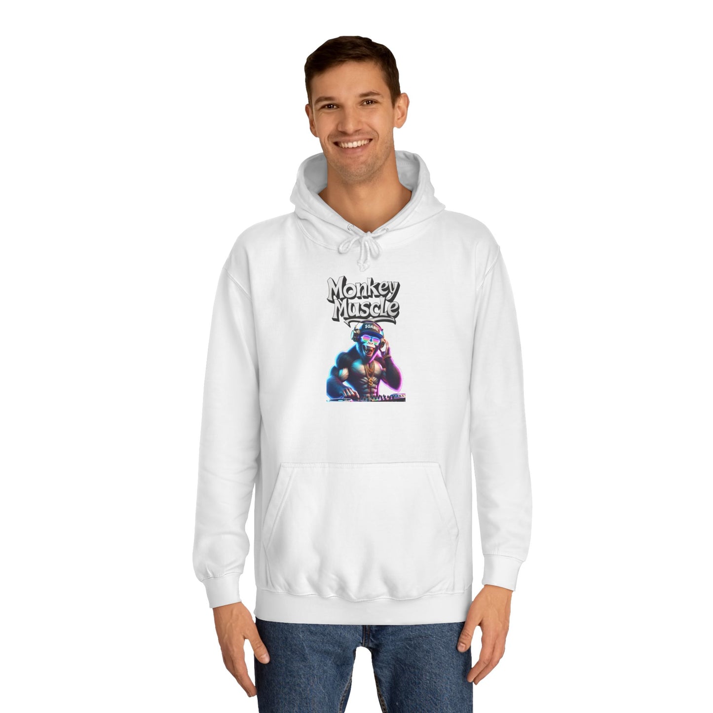 Monkey Muscle on The decks QR unisex college hoody