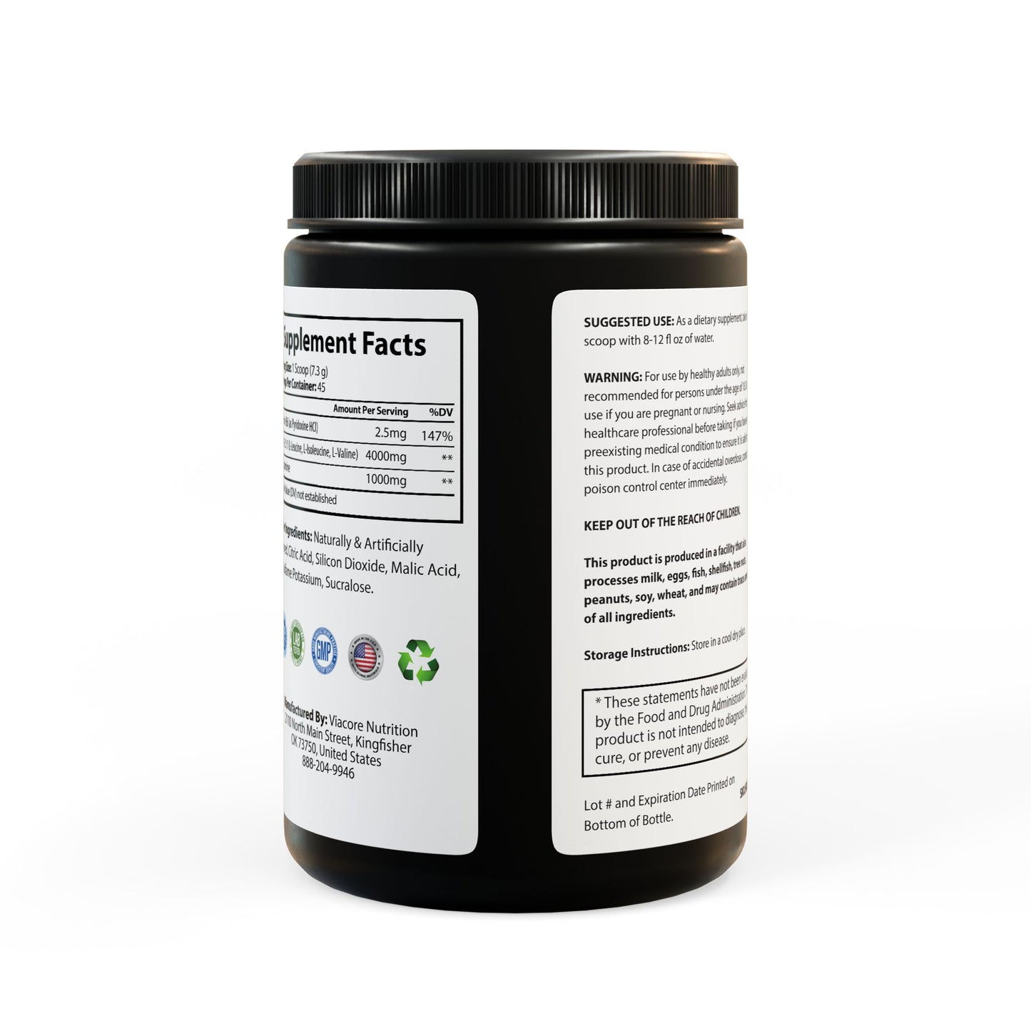 Monkey muscle BCAA Supplement, Watermelon (325g, 11.46oz, 45 servings)
