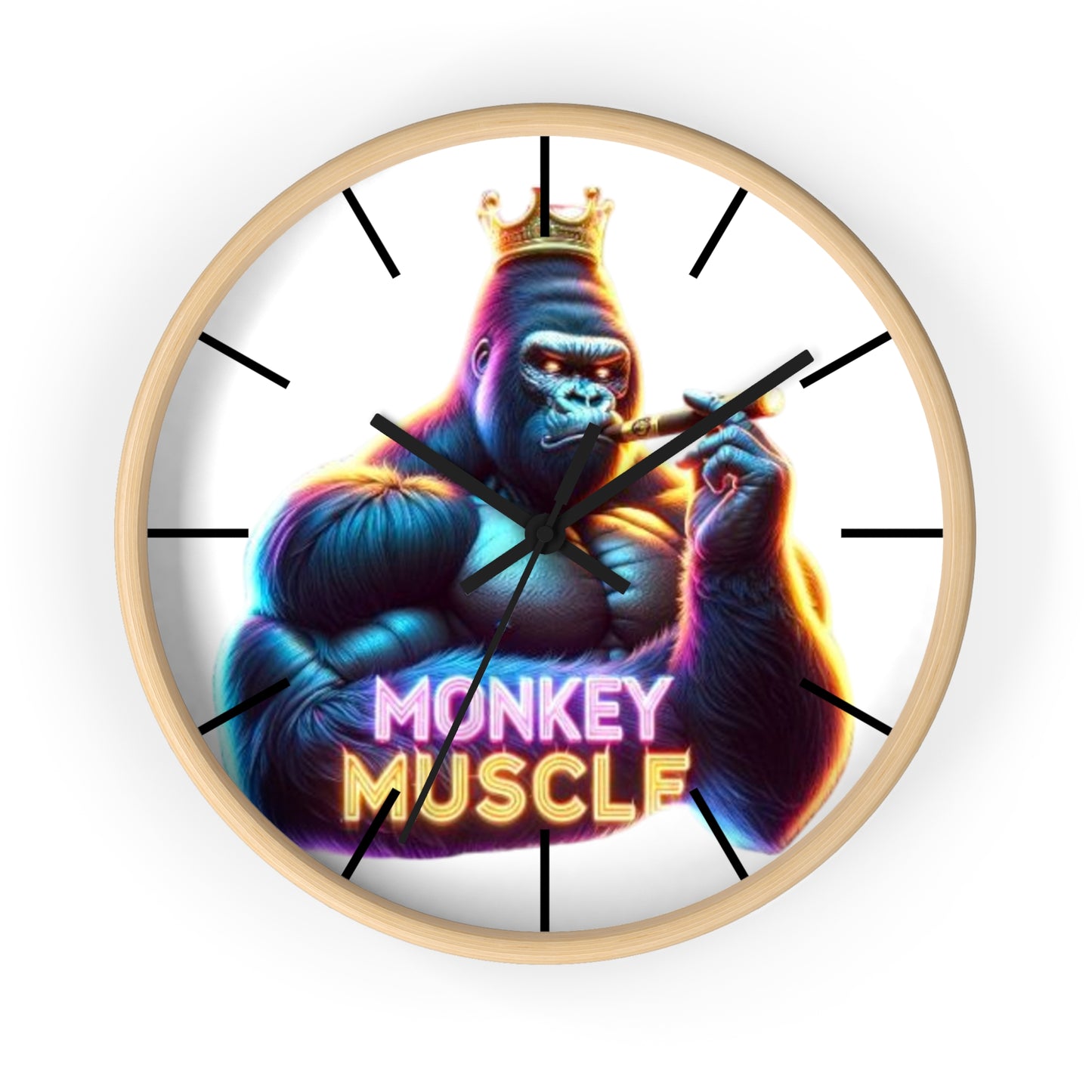 Monkey Muscle Wall Clock - Colorful OG Monkey Design.