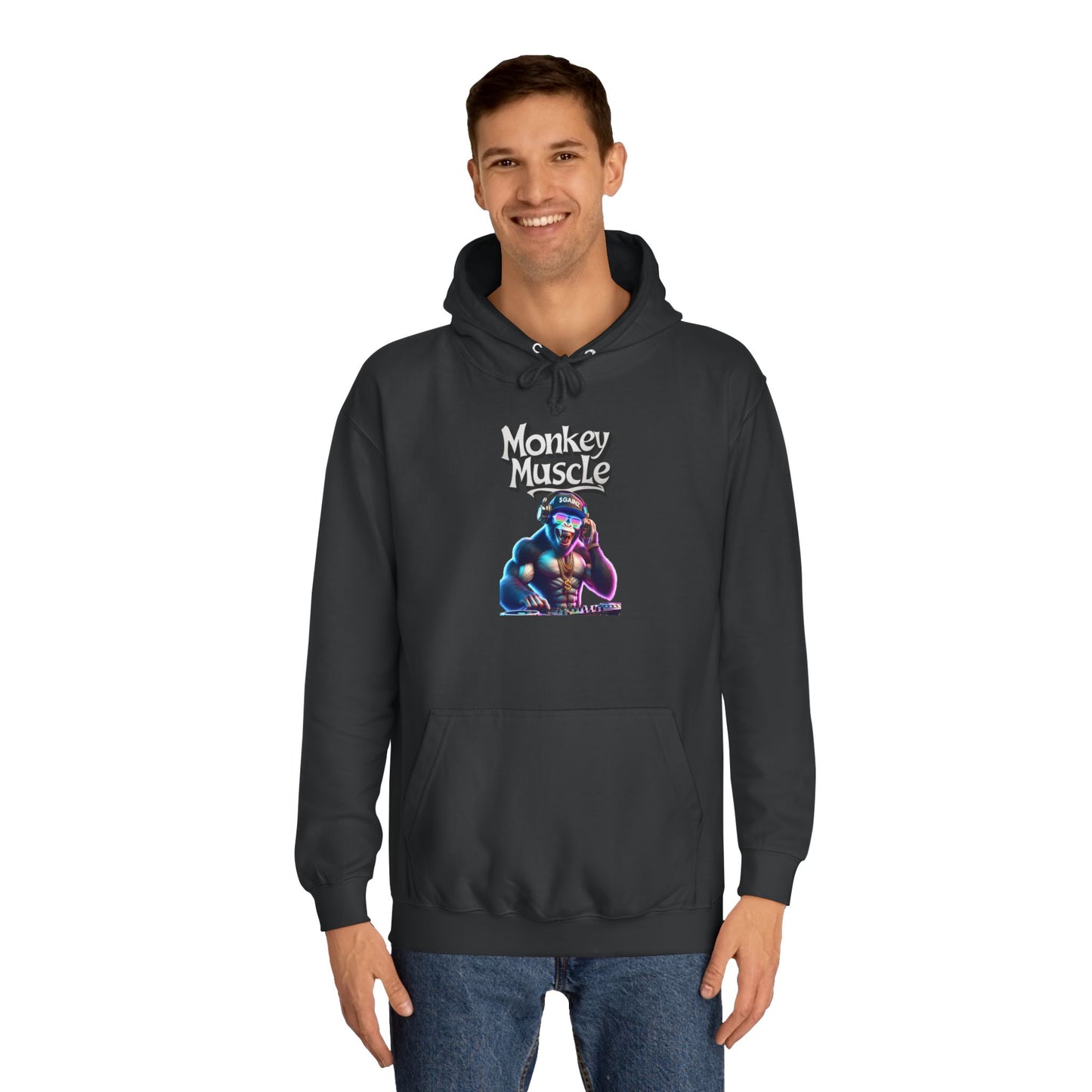 Monkey Muscle on The decks QR unisex college hoody
