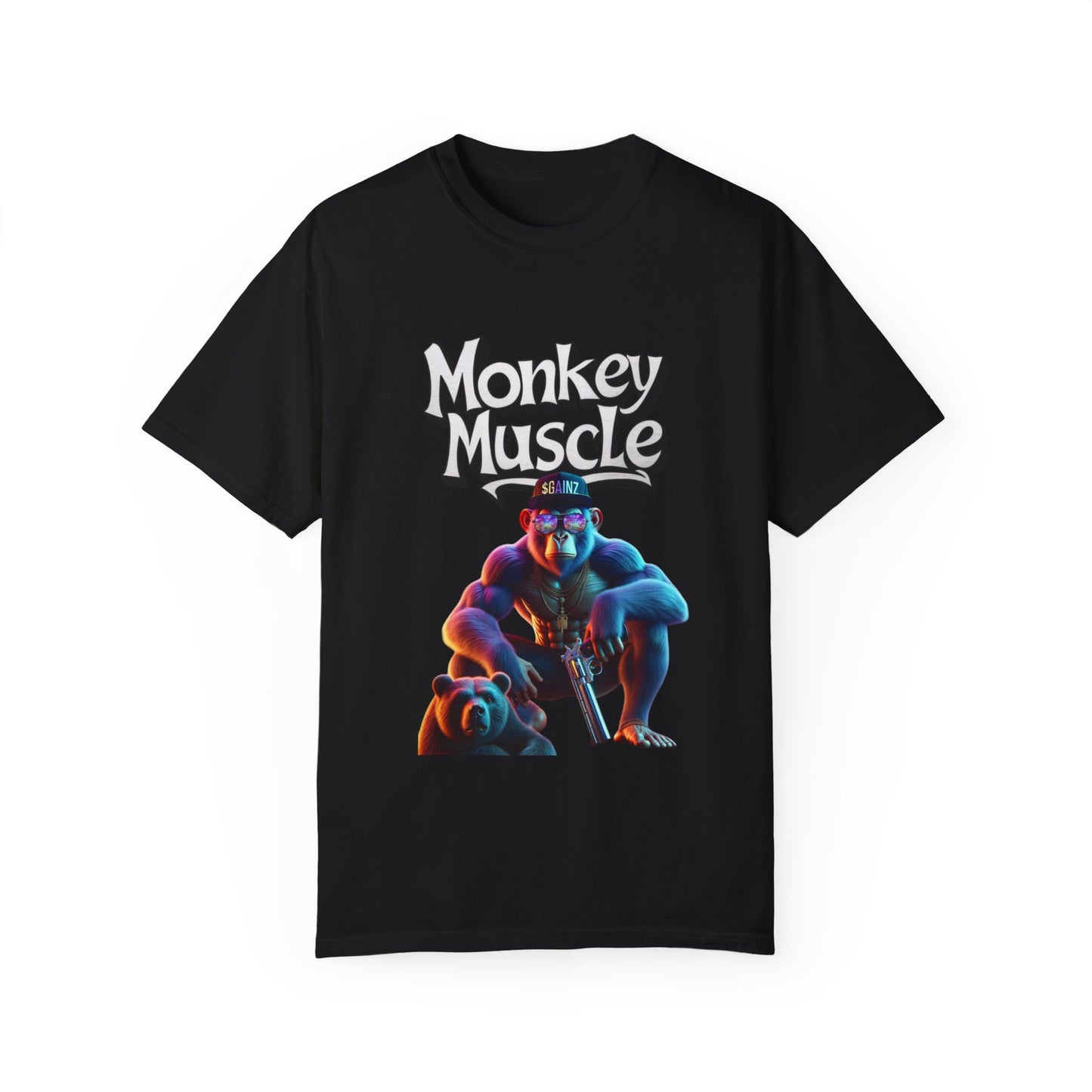 Monkey Muscle QR Unisex Garment-Dyed T-shirt