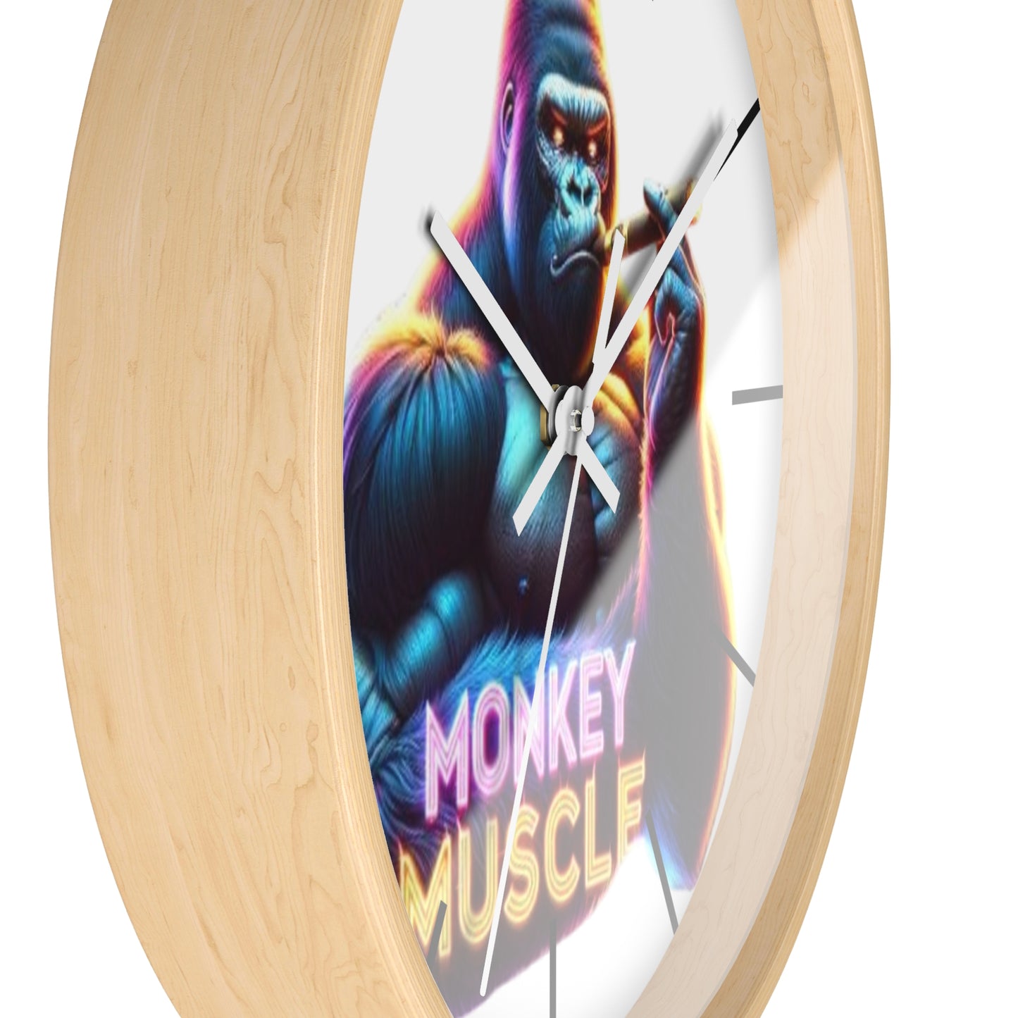 Monkey Muscle Wall Clock - Colorful OG Monkey Design.