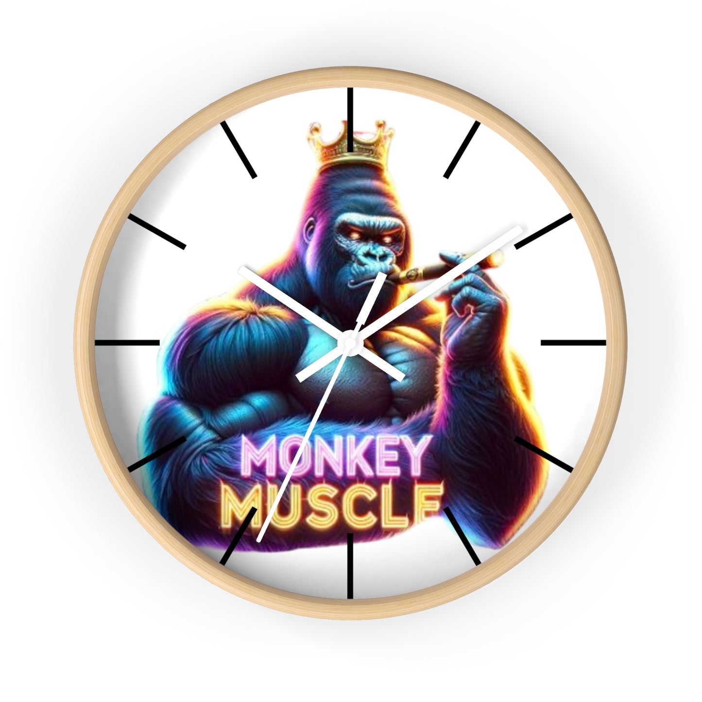 Monkey Muscle Wall Clock - Colorful OG Monkey Design.