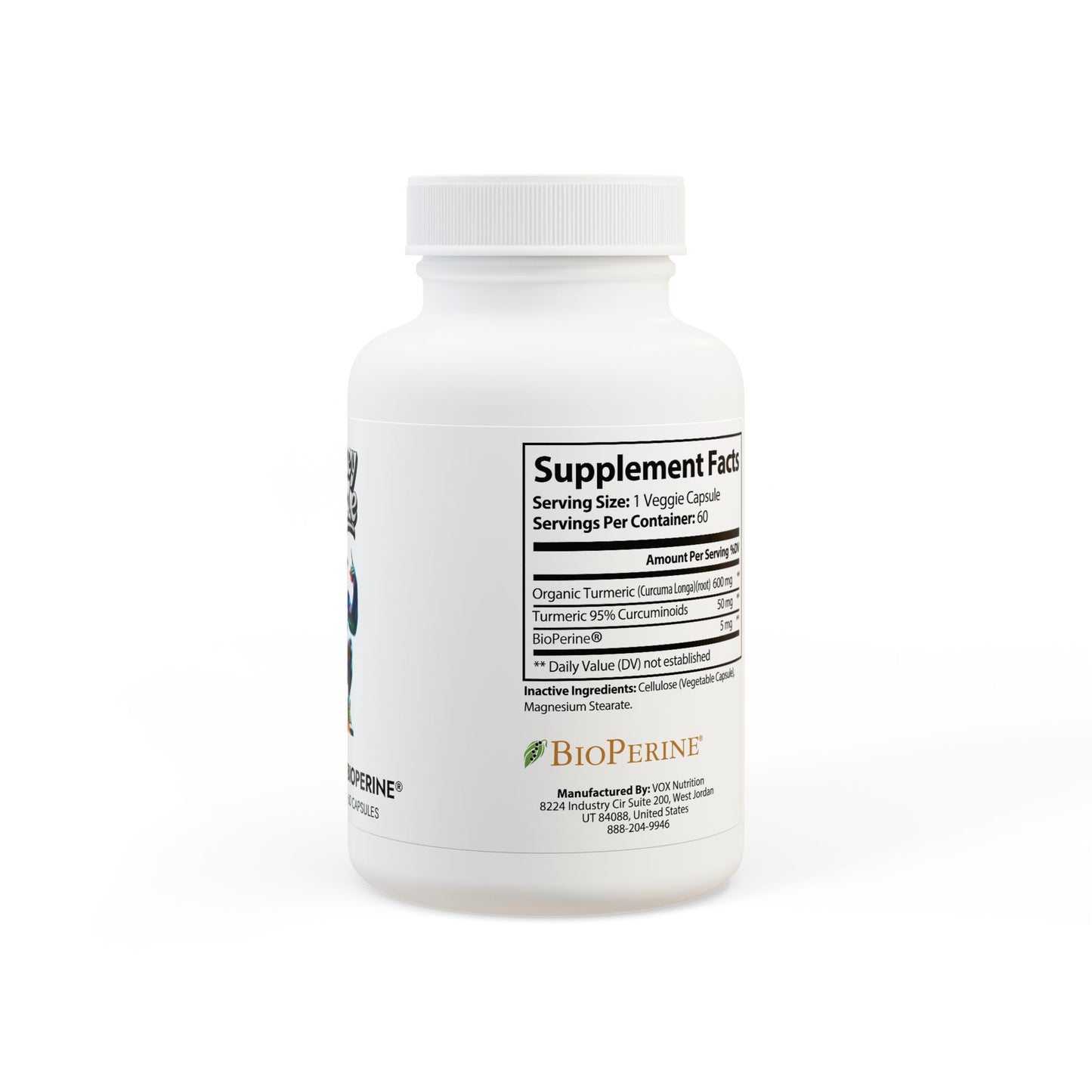 Monkey Muscle Turmeric with BioPerine® (Black Pepper Fruit Extract) Supplement (60 Capsules)