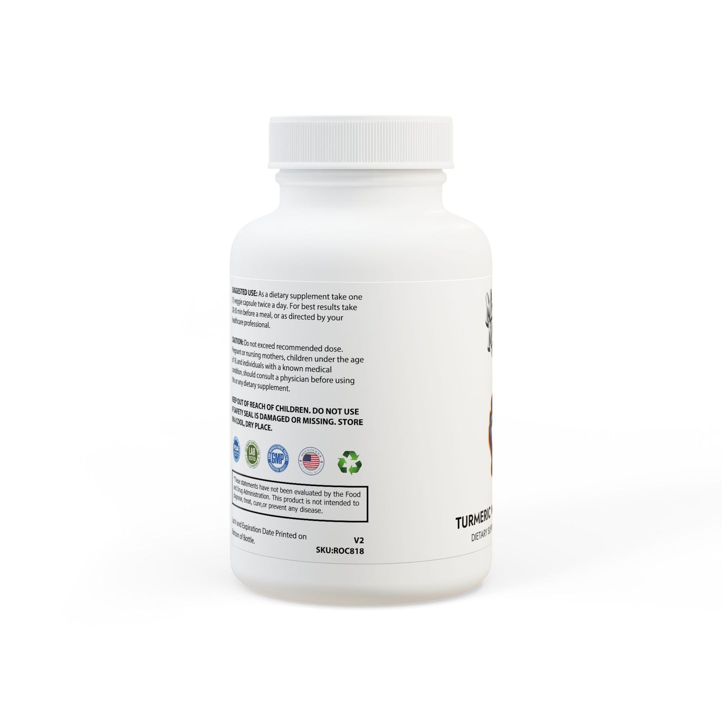 Monkey Muscle Turmeric with BioPerine® (Black Pepper Fruit Extract) Supplement (60 Capsules)