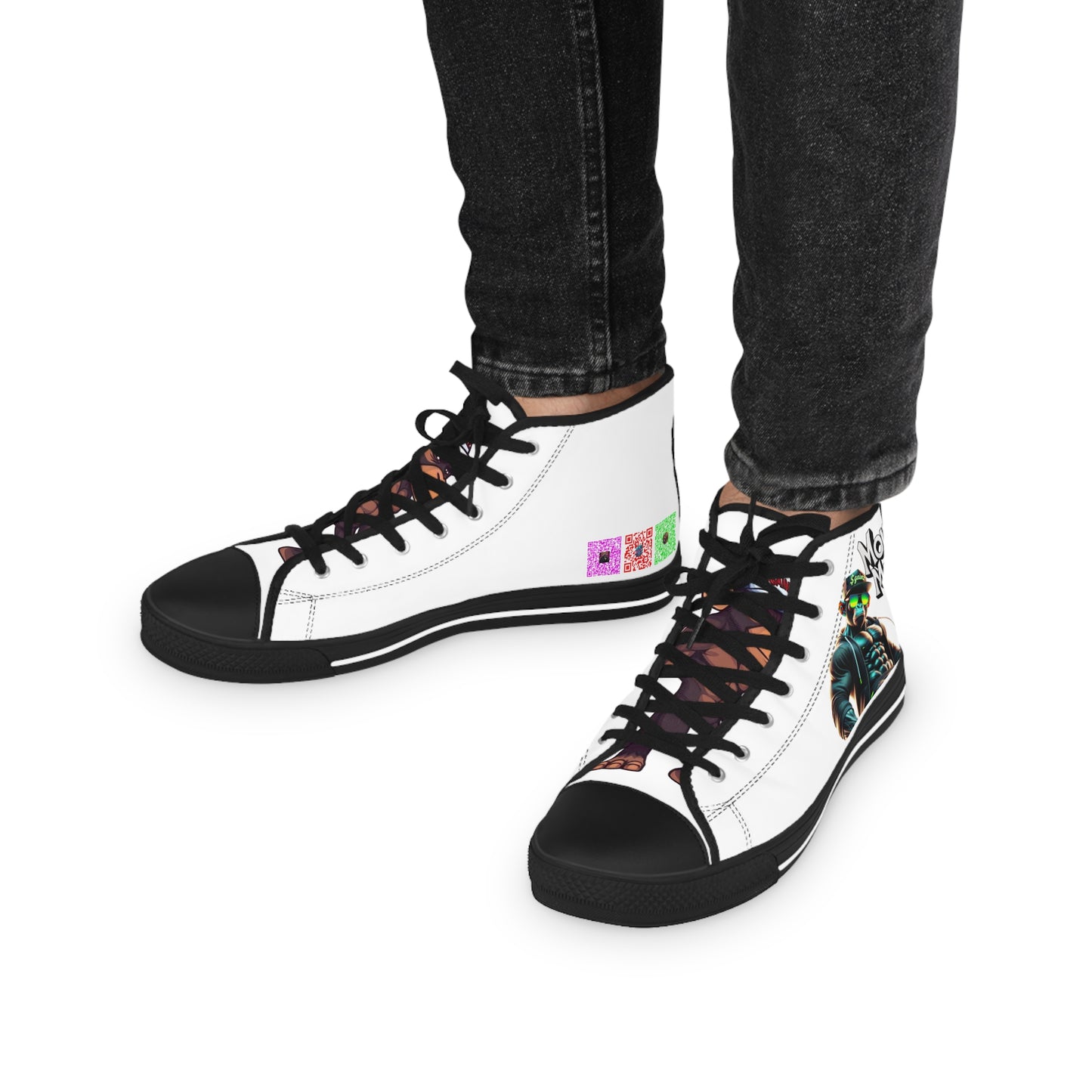 Stylish Men's High Top Sneakers with Graphic Design | Perfect for Streetwear Enthusiasts