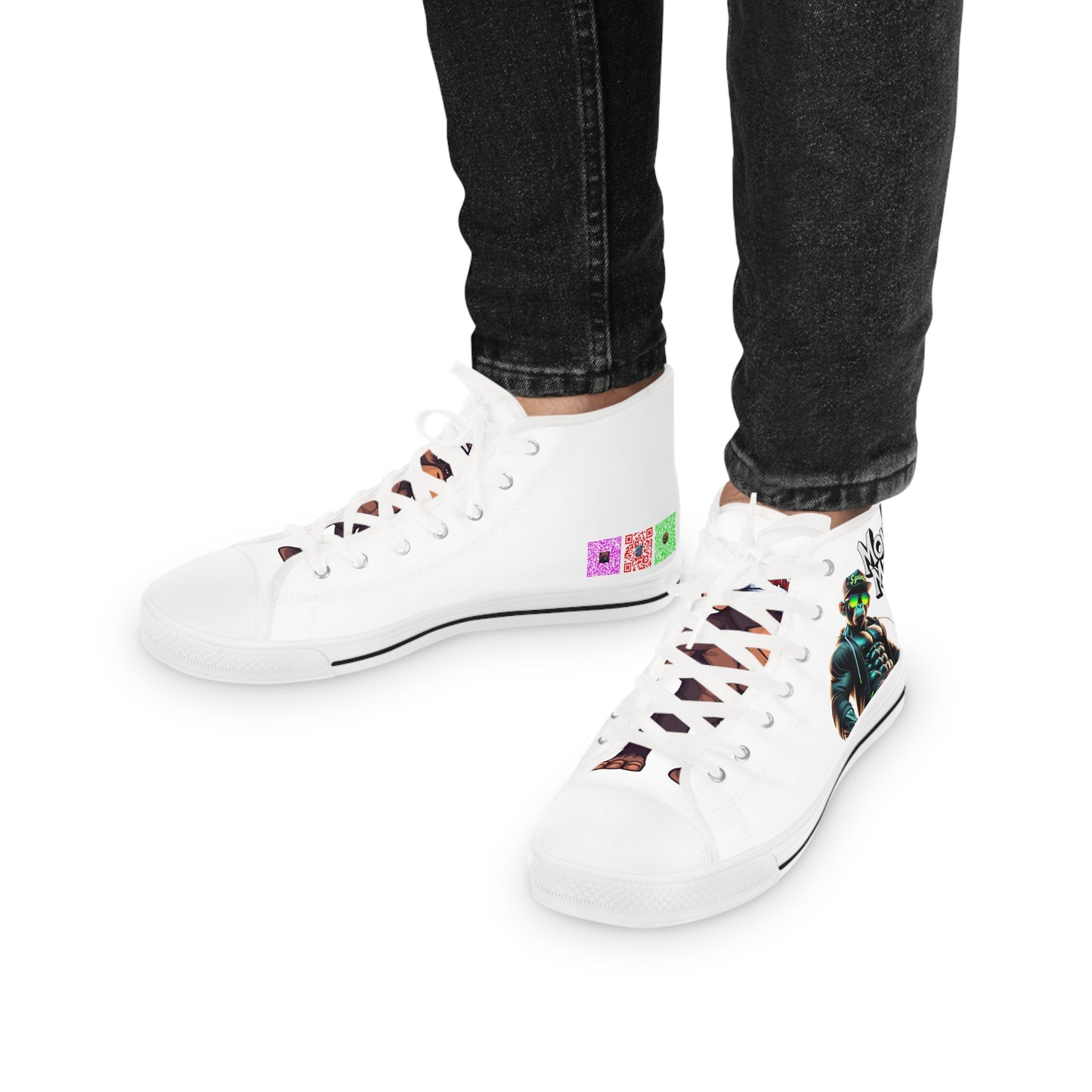 Stylish Men's High Top Sneakers with Graphic Design | Perfect for Streetwear Enthusiasts