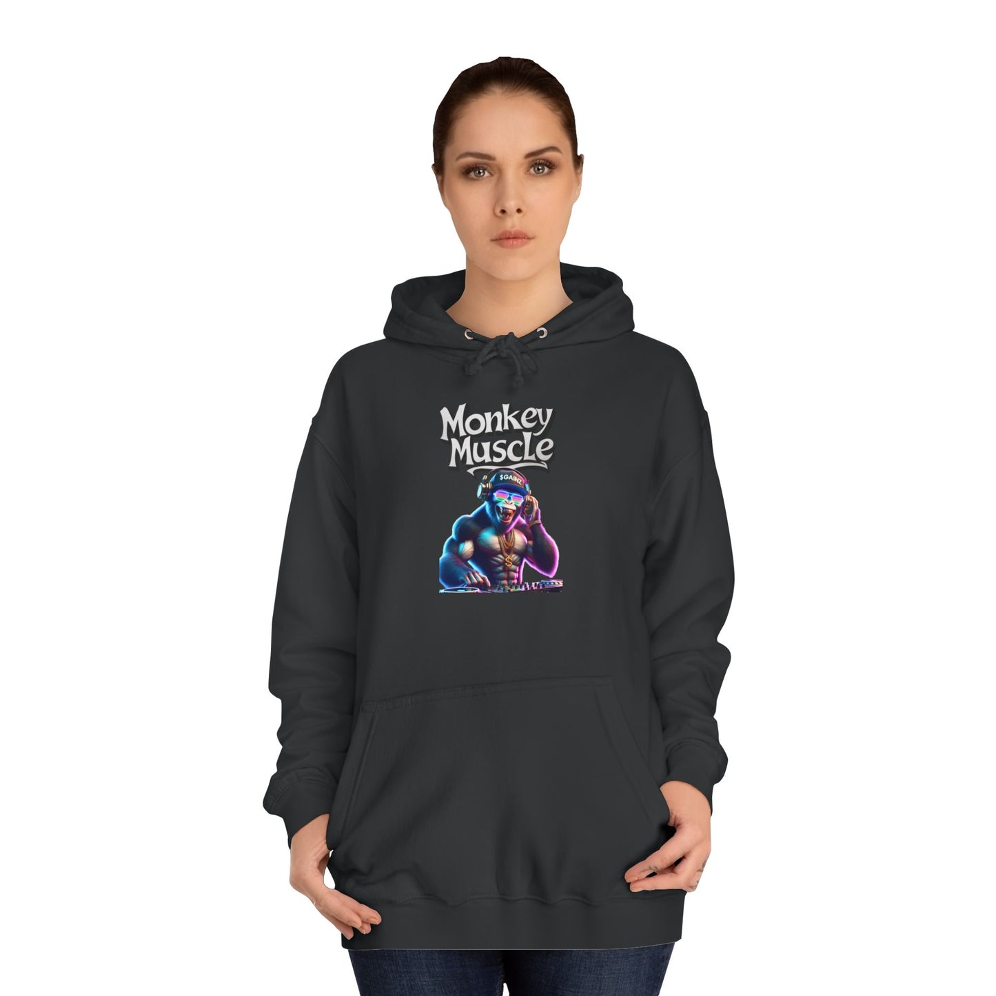 Monkey Muscle on The decks QR unisex college hoody