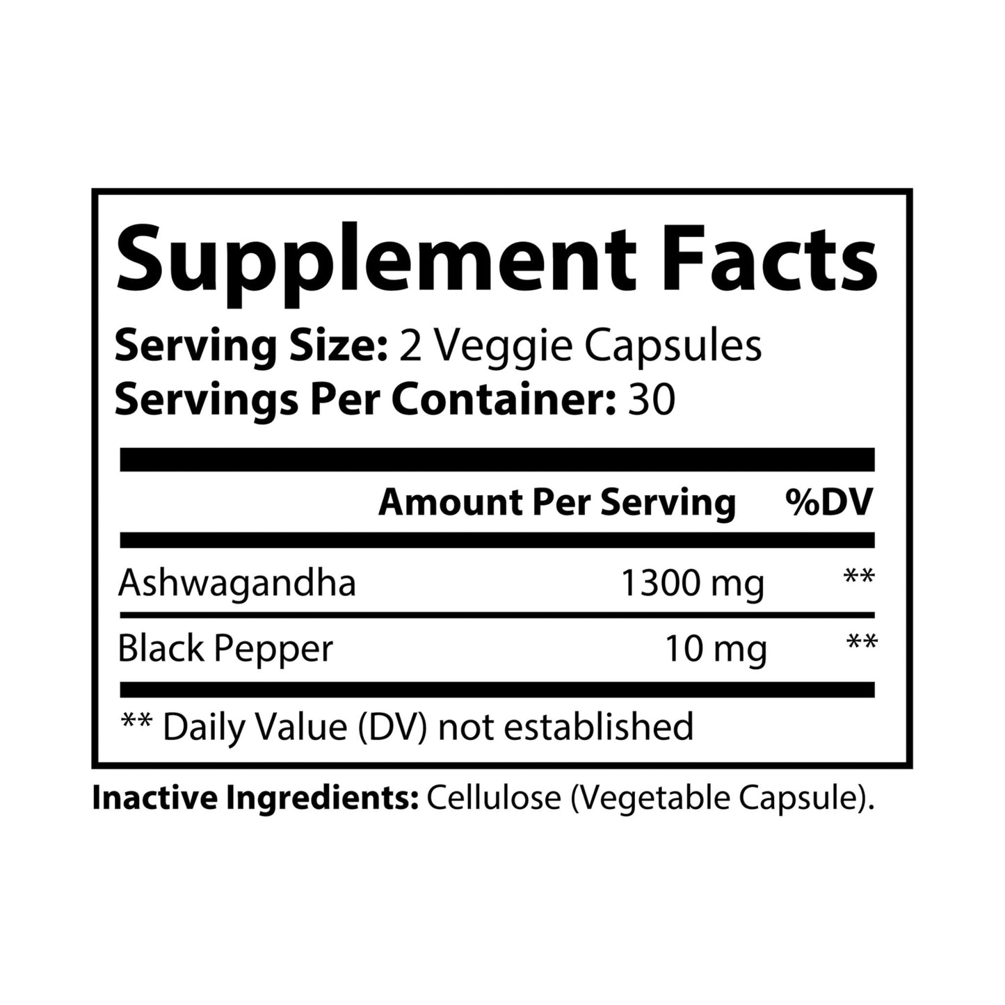 Monkey muscle Ashwagandha and Black Pepper Supplement (60 capsules)