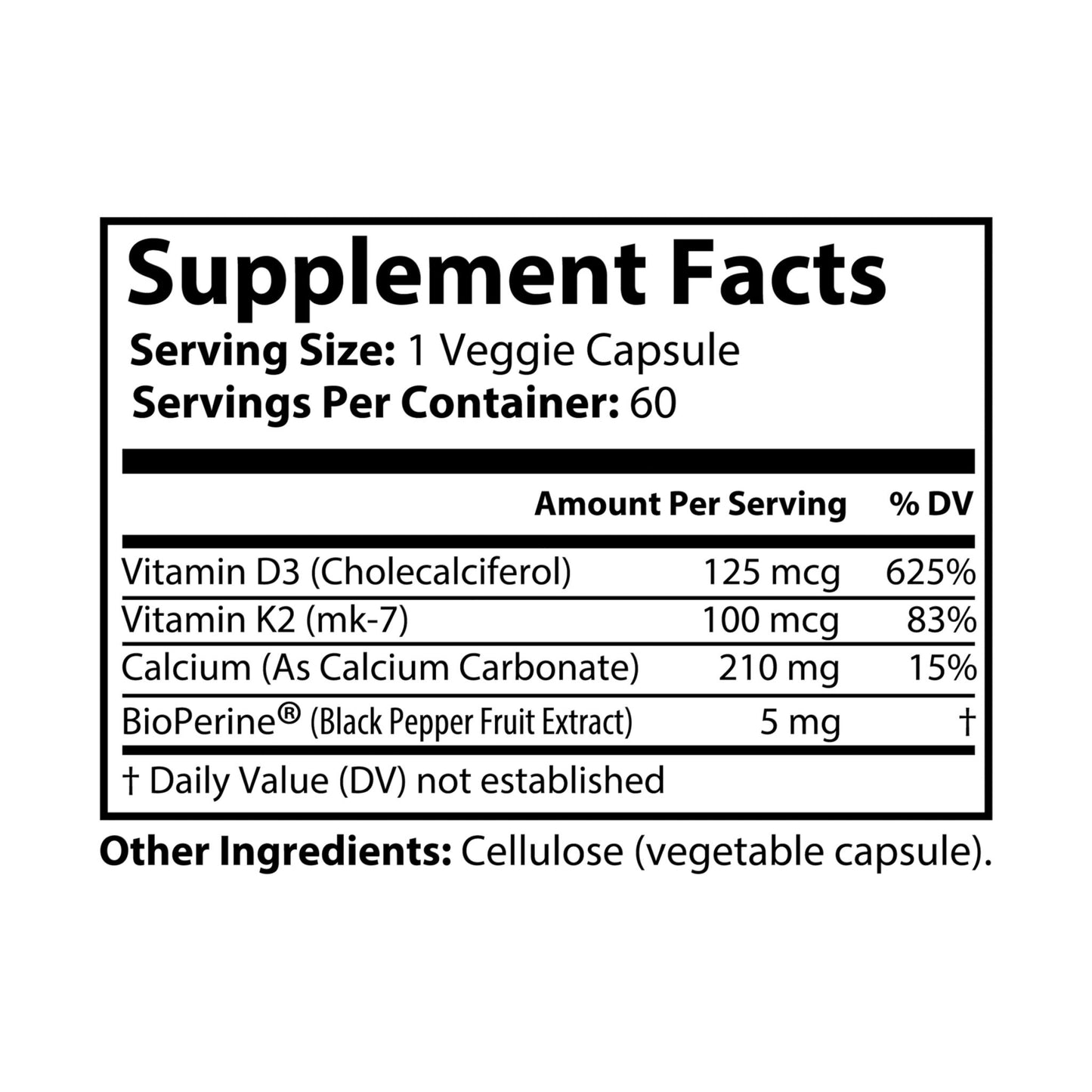 Monkey muscle Vitamin K2 + D3 Supplement (60 Capsules)