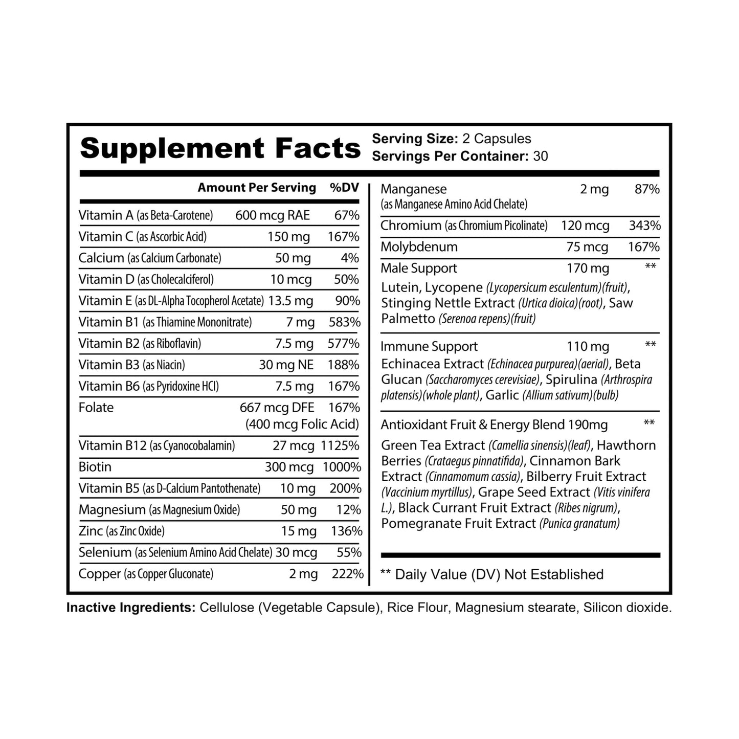Monkey muscle Multivitamin for Men Supplement (60 Capsules)