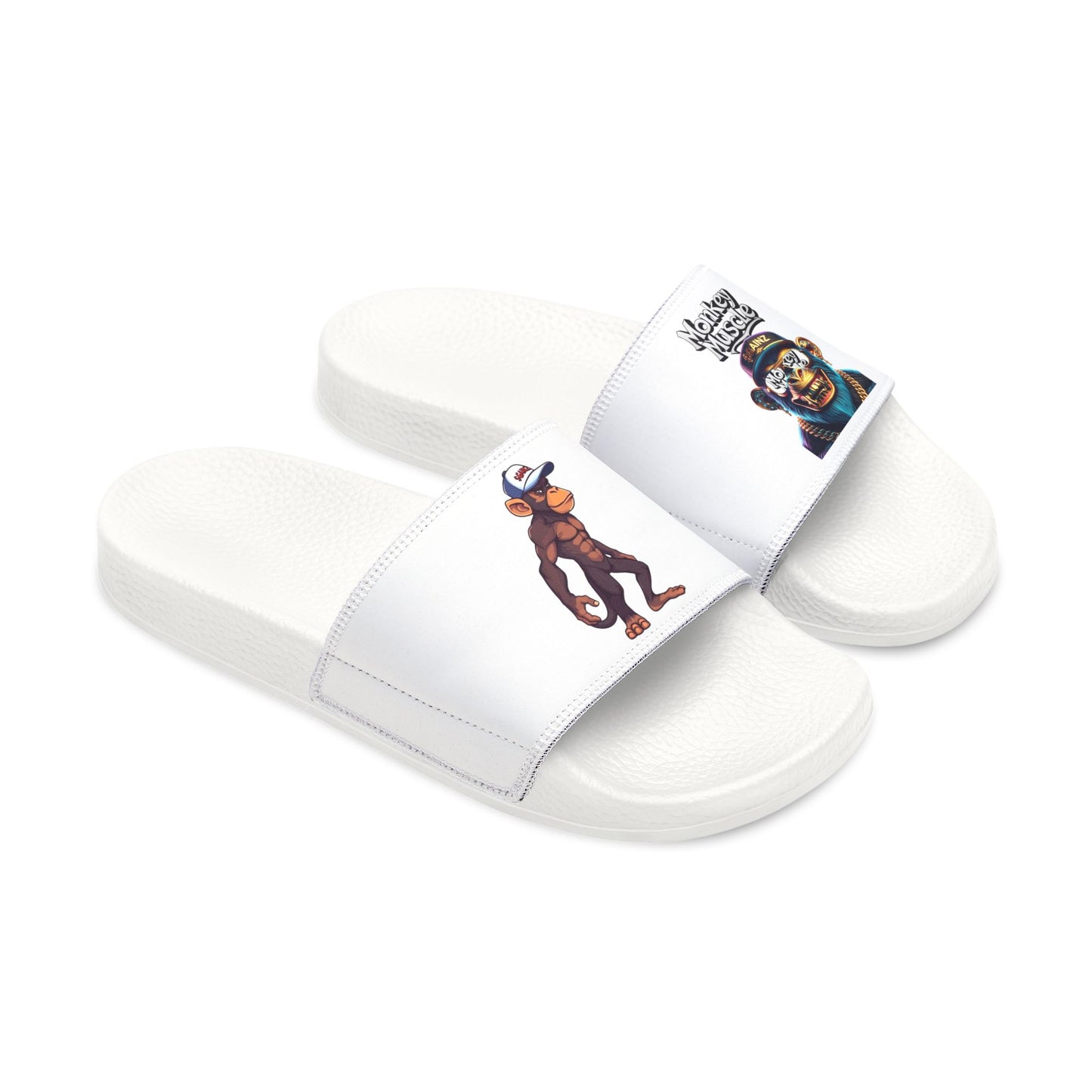 Monkey muscle Men's Graphic Sandals with Removable Straps - Fun Design for Casual Comfort