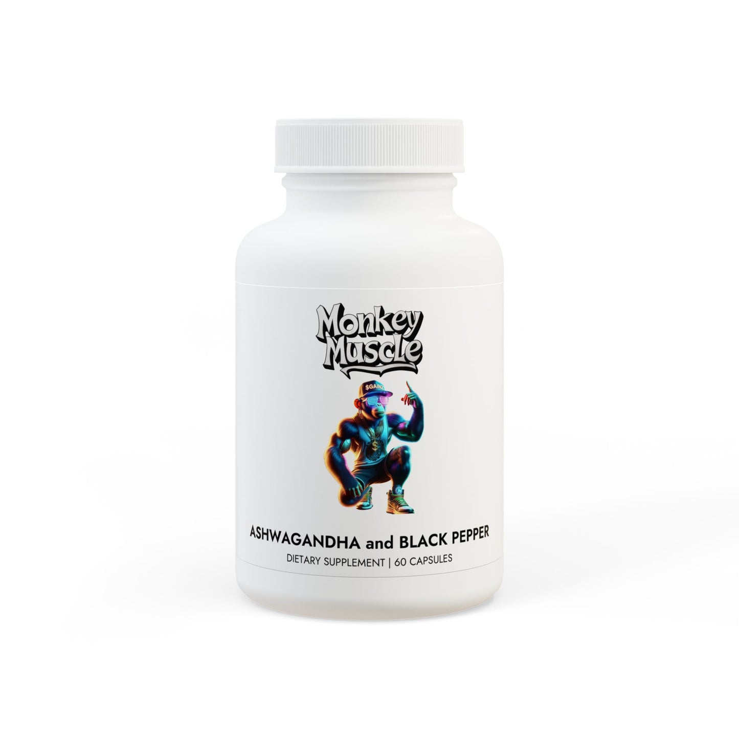 Monkey muscle Ashwagandha and Black Pepper Supplement (60 capsules)