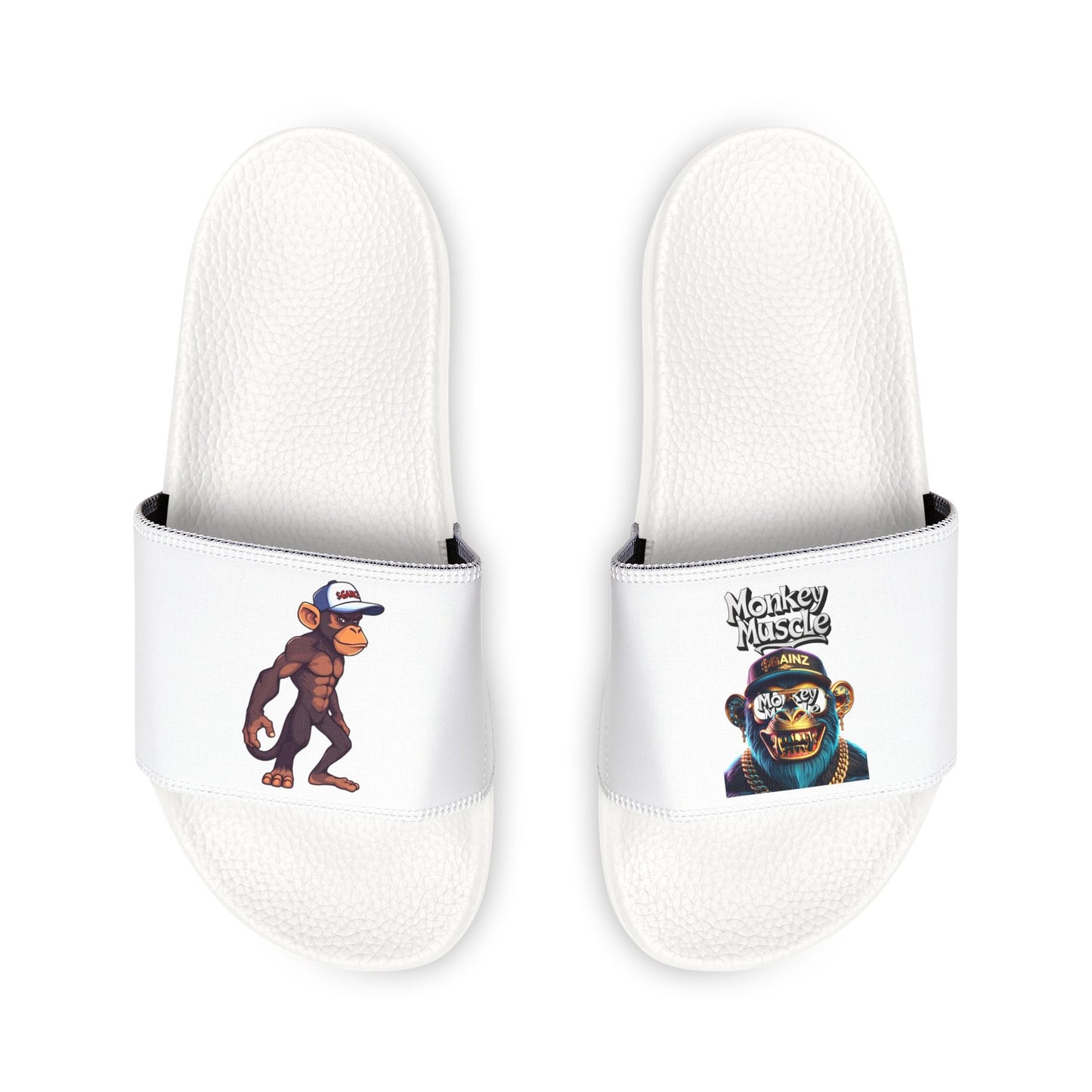 Monkey muscle Men's Graphic Sandals with Removable Straps - Fun Design for Casual Comfort