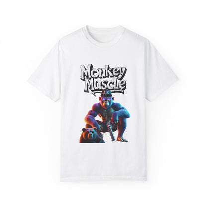 Monkey Muscle QR Unisex Garment-Dyed T-shirt