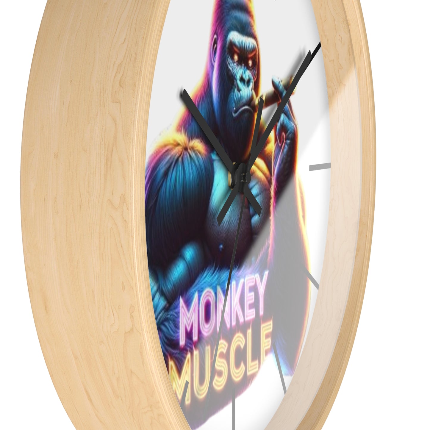 Monkey Muscle Wall Clock - Colorful OG Monkey Design.