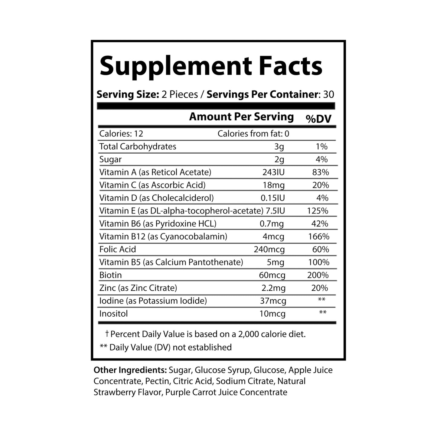 Monkey muscle Multivitamin Gummies for Adults (60 Gummies)