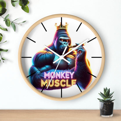 Monkey Muscle Wall Clock - Colorful OG Monkey Design.