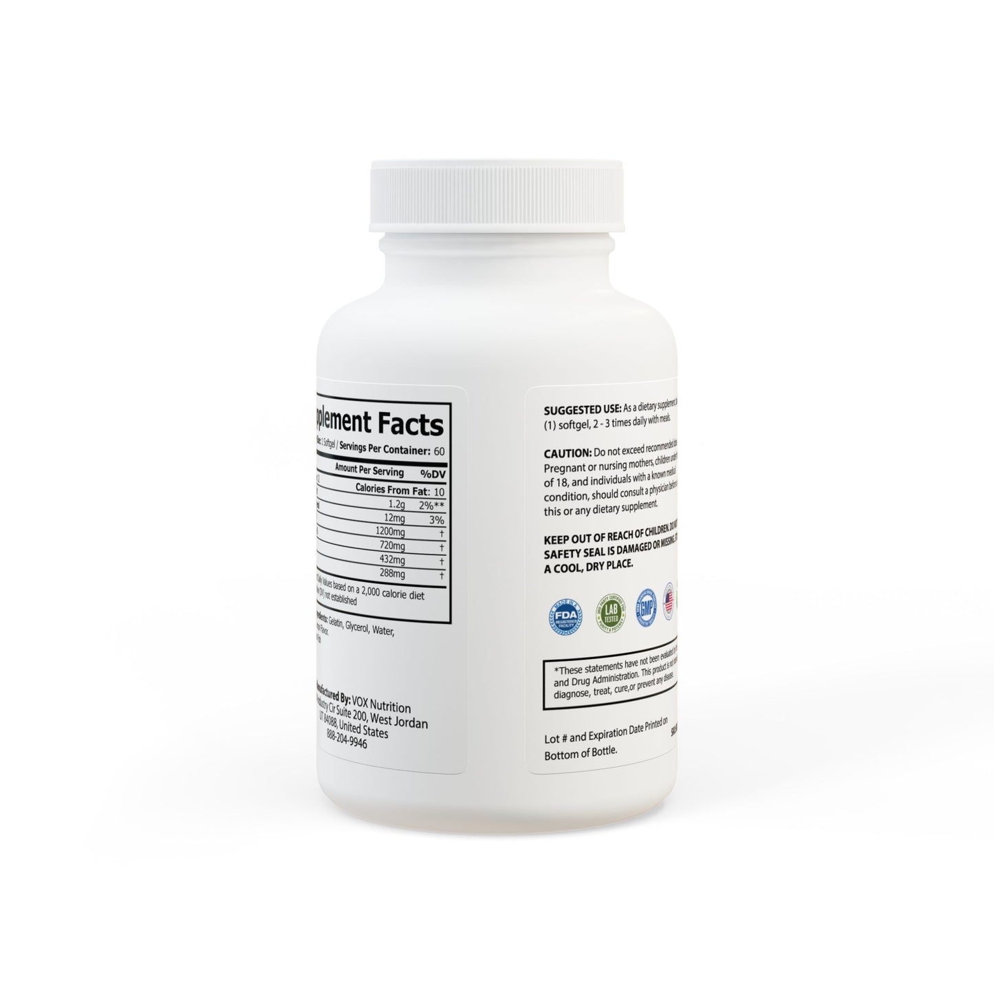 Monkey muscle Omega 3 Fish Oil Supplement (60 Softgels)
