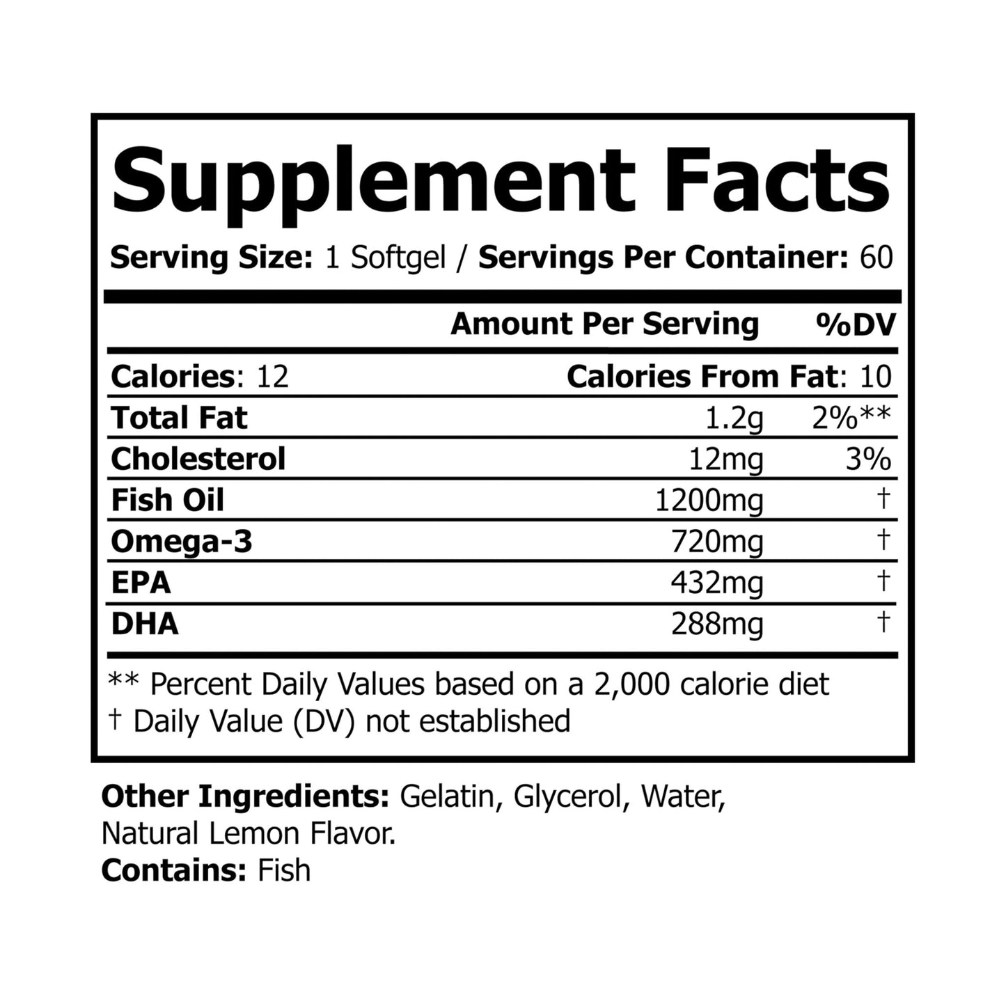 Monkey muscle Omega 3 Fish Oil Supplement (60 Softgels)