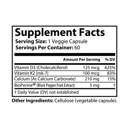 Monkey muscle Vitamin K2 + D3 Supplement (60 Capsules)